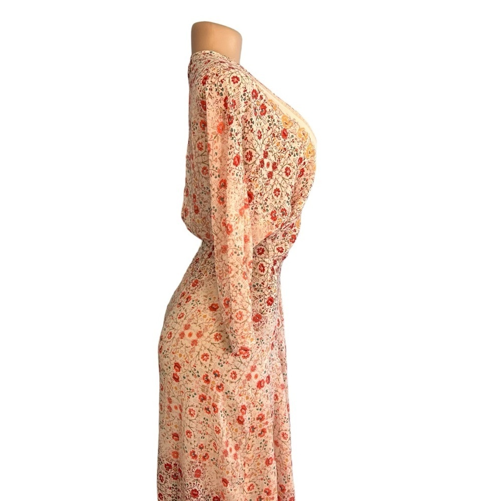 Anthropologie HD in Paris 3/4 Sleeves Floral Asymmetrical Hem Dress - Picture 7 of 11